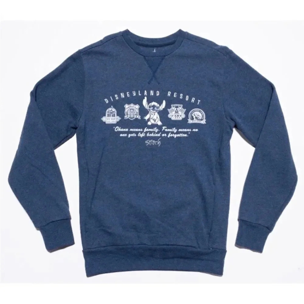 Disneyland Resort Disney Stitch Crewneck Pullover Ohana Sweatshirt size M